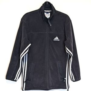 Vtg Adidas fleece jacket Y2K three stripe sz L